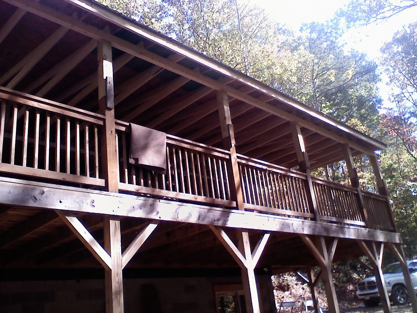 Timber framing under a new elevated porch and deck — Roof Leak Repair in Dallesport by Roofing Brothers